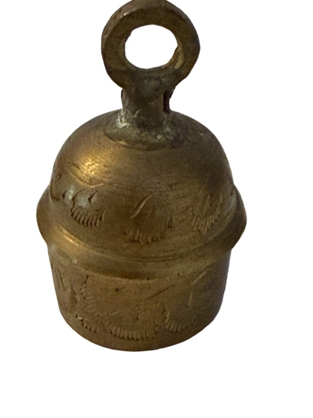 Vintage Brass Crotal Bell Etched Livestock Harness Sleigh Bell Primitive Farm De